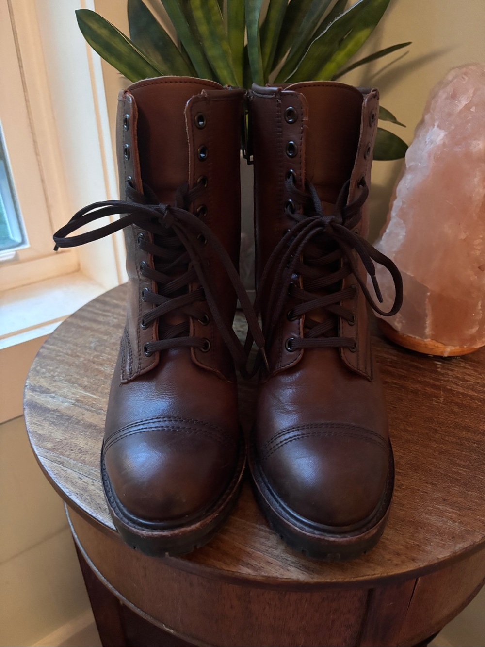Thursday Boot Company Brown Leather Lace-Up Women's Combat Boots